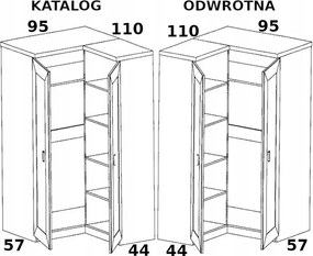 Szafa narożna dąb lefkas 190 cm - Tilda