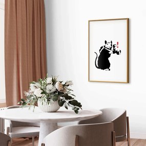 Plakat Szczur fotograf 21x30 cm z ramą złotą z marginesem ARTGEIST B