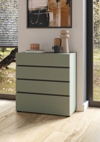 Komoda SICIO 80 cm do Salonu Sypialni Zielony-czarny onyks