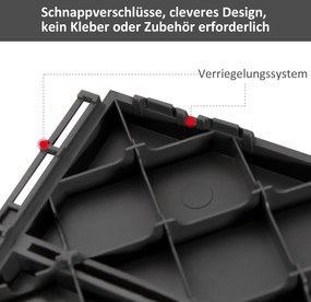 Outsunny Zestaw 9 Płytek Tarasowych i Balkonowych Czarne 30x30cm Plastik do Użytku Wewnętrznego i Zewnętrznego | Aosom PL