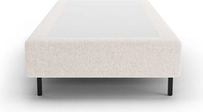 Kremowe tapicerowane łóżko jednoosobowe bez zagłówka 90x200 cm Whale – Micadoni