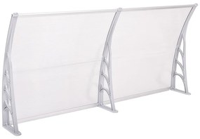 Plastykowy daszek nad drzwi wejściowe, 2 wymiary i kolory-240x90 cm-biały