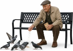 Zewnętrzna ławka ogrodowa z okuciem w romby T7-W66