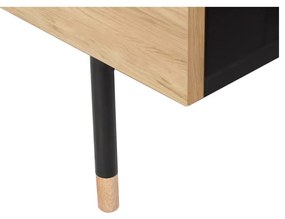 Czarno-naturalna wysoka komoda w dekorze dębu 80x87 cm Jugend – Woodman