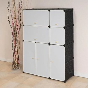 Regał czarno-biały - system wtykowy