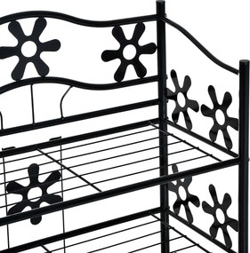 HOMCOM Szafka regał półki metalowa Czarna elegancja Idealna na rośliny 59.5x30x92cm | Aosom PL