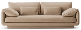 Beżowa aksamitna sofa 220 cm Torino – Micadoni