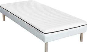 Zestaw stelaż + materac 90 x 190 cm z pianki ze zdejmowanym pokrowcem gr. 10 cm - NASUS YSMÉE
