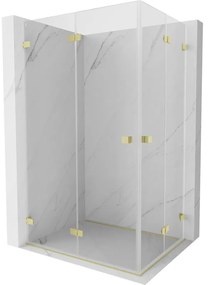 Mexen Lunar-F Duo kabina prysznicowa składana 90 x 75 cm, transparent, złota szczotkowana - 836-090L-075P-55-00