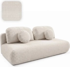 Sofa BASE Rozkładana Dwuosobowa Beżowa Szenil Japandi