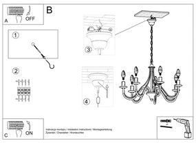 Czarny żyrandolo Nice Lamps Floriano 5