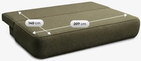 Sofa z Funkcją Spania ARVETO Oliwkowa Boucle Nowoczesna