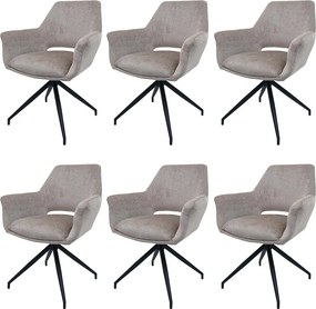 Zestaw 6 krzeseł do jadalni MCW-M53,  taupe