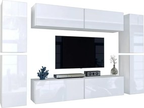 Modernistyczna meblościanka biały połysk P8-A08