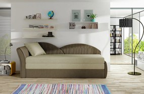Sofa rozkładana z funkcją spania AGA brązowa/beżowa lewa ELTAP