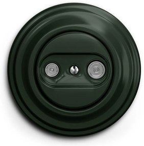 Kliklap - Retro gniazdo abonenckie TV+R (przelotowe) z zieloną ramką