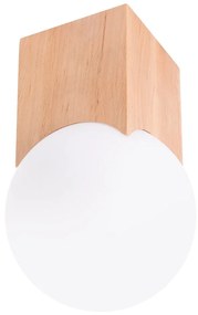 Lampa sufitowa w naturalnym kolorze ze szklanym kloszem 12x12 cm Rayer – Nice Lamps