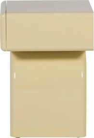 Jasnożółta szafka nocna z połyskiem Zorel – WOOOD