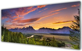 Panel nad blat kuchenny Górskie Słońce W Gęstym Lesie