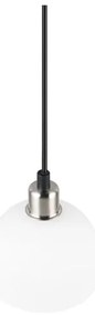 Lampa wisząca w biało-srebrnym kolorze ze szklanym kloszem ø 12 cm Molly – Trio