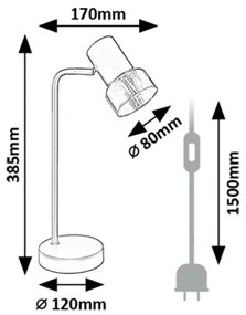 Rabalux 74278 lampa stołowa Hatice, 1x E14, 15 W, IP20