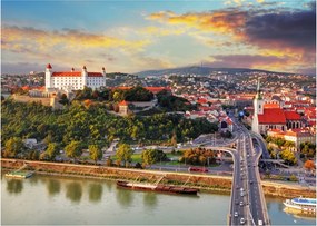 Obraz na szkle - Panorama Bratysławy, Słowacja (70x50 cm)