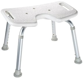 Biały regulowany metalowy taboret pod prysznic C3-Z72