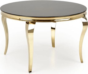 Złoty okrągły stół w stylu retro Reginald 2 Halmar