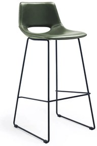 Hoker z imitacji skóry w kolorze khaki (wysokość siedziska 76 cm) Zahara – Kave Home