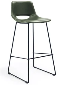 Hoker z imitacji skóry w kolorze khaki (wysokość siedziska 76 cm) Zahara – Kave Home
