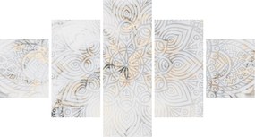 Obraz białej mandali (125x70 cm)