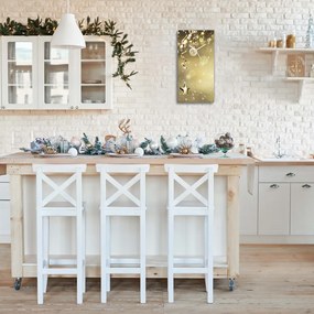 Zegar ścienny Złote Bombki Święta Dekoracje