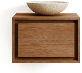 Brązowa wisząca szafka pod umywalkę z litego drewna tekowego 60x40 cm Kenta – Kave Home