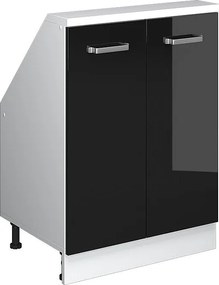 Szafka kuchenna na dach skośny czarny wysoki połysk 60x46x81.6 r-line