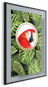 Plakat Papuga w dżungli 29,7x42 cm z ramą czarną bez marginesu ARTGEIST B