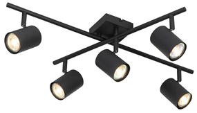Nowoczesna lampa sufitowa czarna 5-punktowa regulowana kwadratowa - Jeana Nowoczesny Oswietlenie wewnetrzne