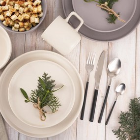 Sztućce ze stali nierdzewnej w czarno-srebrnym kolorze 24 szt. Skandi – Orion