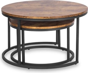 Zestaw Stolików Kawowych FIGO MAX 60 cm/80 cm Dąb Rustykalny