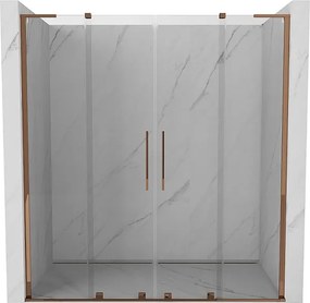 Mexen Velar L Duo drzwi prysznicowe rozsuwane 170 cm, transparent, różowe złoto - 871-170-003-02-60