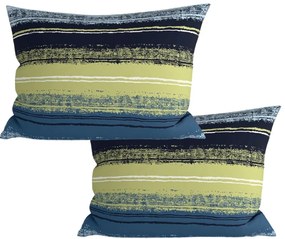Zestaw 2 sztuk dekoracyjnych poszewek na poduszkę z mikrofibry BLUE STRIPES 50x70 cm, niebieska