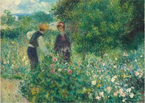 Obraz na szkle - Auguste Renoir, Picking Flowers, reprodukcje (70x50 cm)