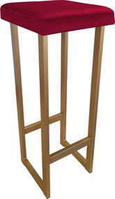 Hoker ALEX krzesło barowe tkanina Welur podstawa metalowa : Kolor Stelaża - Złoty, Kolor tkaniny - VELVET - MG31, Wysokość - 90 cm