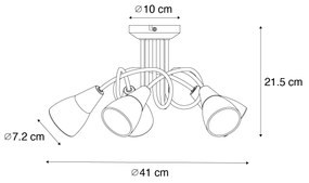 Klasyczna lampa sufitowa złota z opalowym szkłem 5-punktowa - Inez klasyczny/Antyczny Oswietlenie wewnetrzne