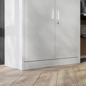 Biurowa dzielona szafa metalowa na akta MAGDA, 900 x 1850 x 400 mm, szara