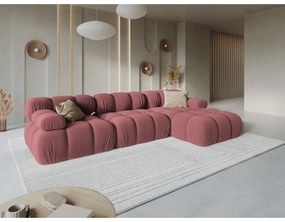 Różowa aksamitna sofa 285 cm Bellis – Micadoni Home