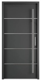 Stalowe pełne drzwi wejściowe  ze stali nierdzewnej H207 x L100 cm antracytowe - otwierane na lewą stronę - LUSADA