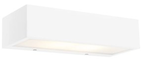Designerska prostokątna lampa ścienna biała 25 cm - HouxDesignerski Oswietlenie wewnetrzne