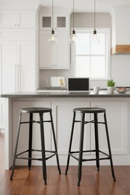 Zestaw dwóch stalowych krzeseł barowych E9-A64