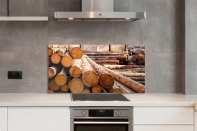 Szklany Panel Składowisko Drewnianych Bali