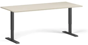 Stół z regulacją wysokości, 1 silnik, 745 - 1235 mm, blat 1800 x 800 mm, podstawa czarna, brzoza